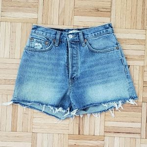 Redone high-rise denim shorts